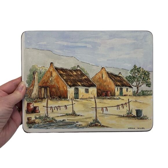 Vintage Cape Cottages Cork Backed Place Mats Artist Norma Wiles Set of Six - Picture 7 of 15